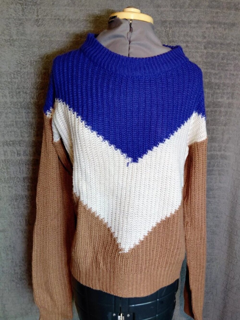 Womens Chevron Colorblock Sweater Love by Marcy brand